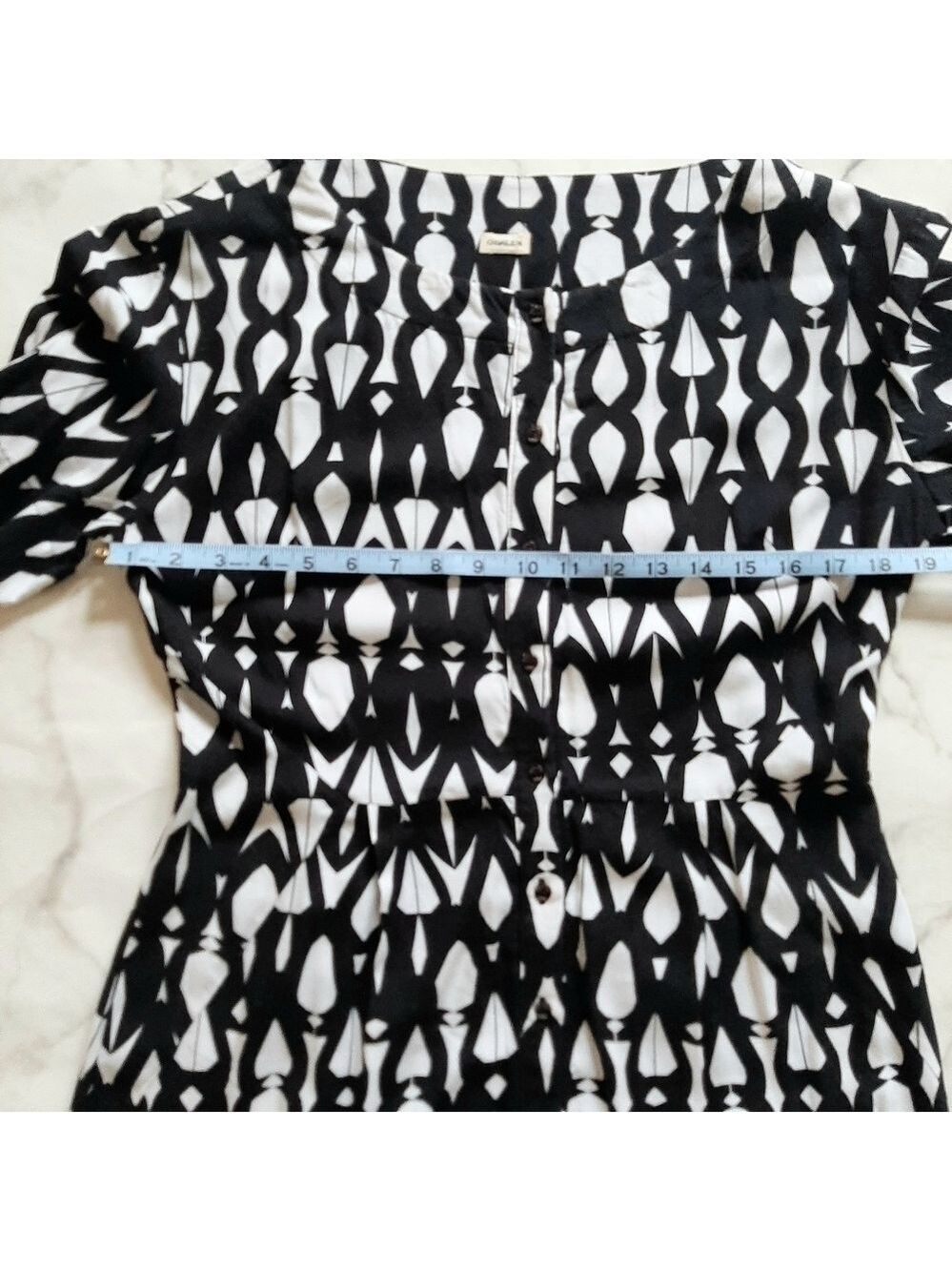 Osklen Designer Mod Geo Print Button Front Dress - Picture 8 of 15